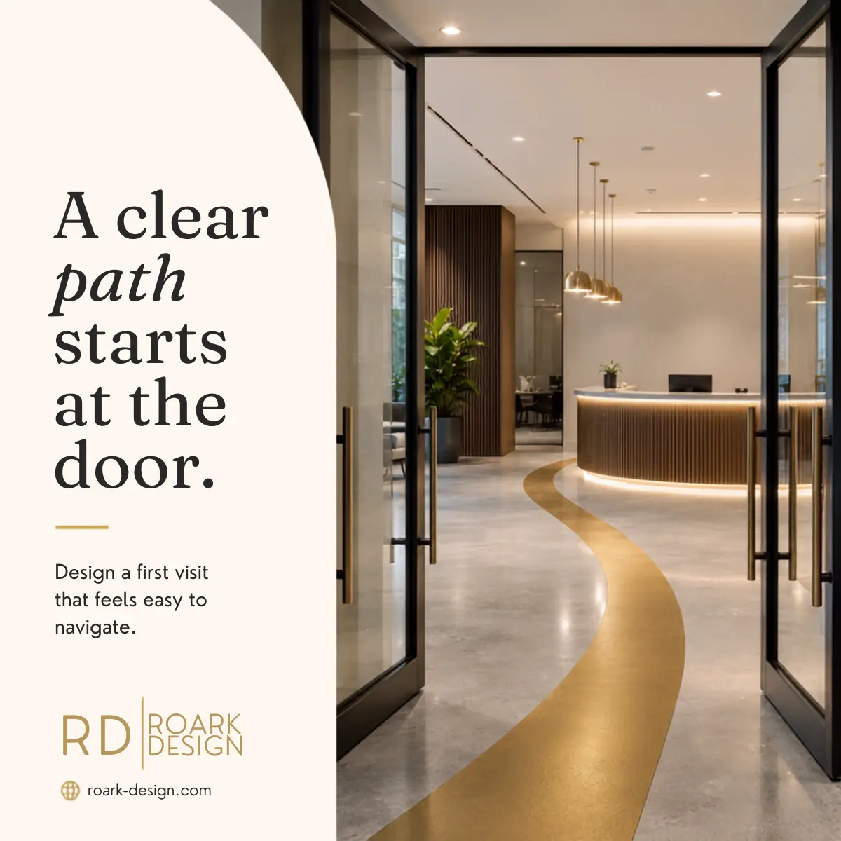 ROARK social post about a clear path beginning at the door